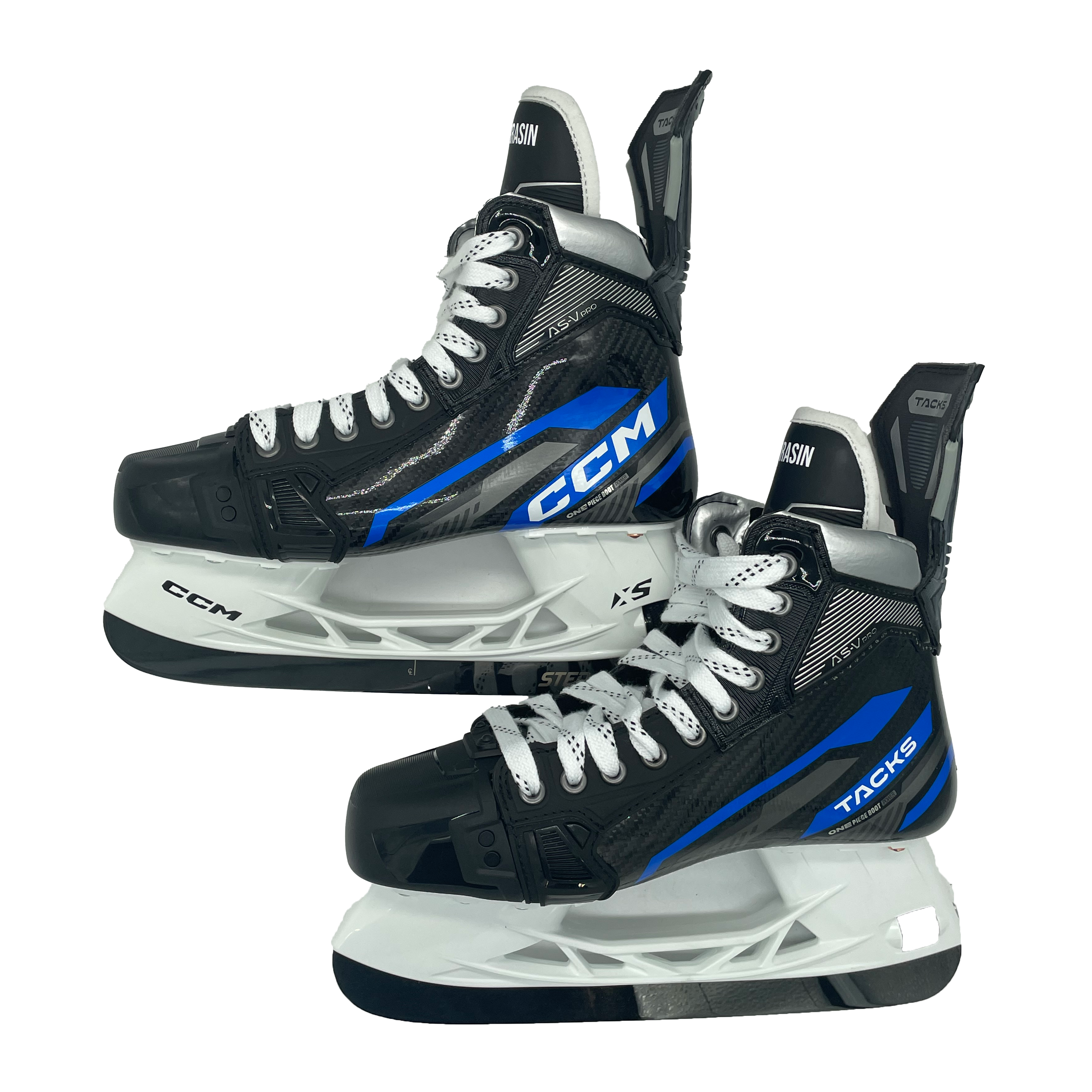 Patins de hockey CCM Tacks AS-V Pro - Taille 8.5R (noir/bleu)